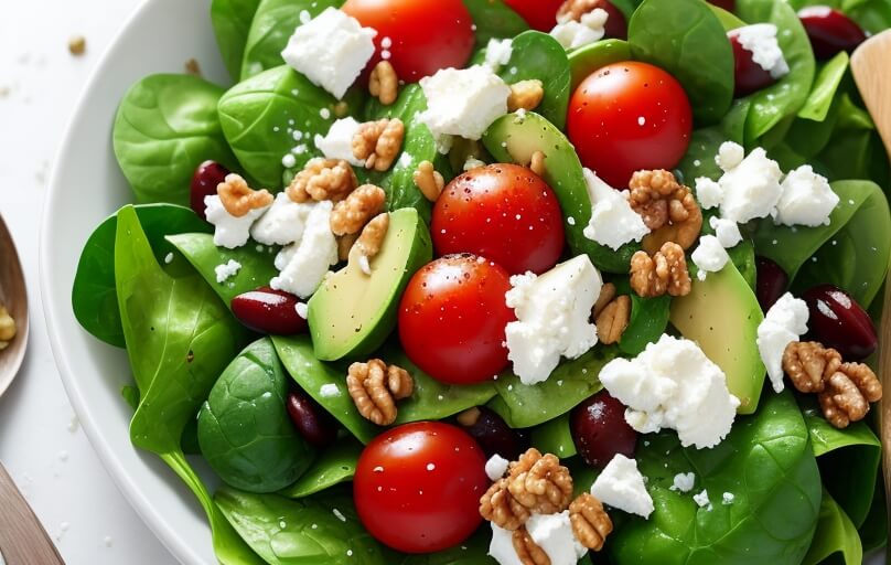 Avocado Spinach Tomato Salad Recipe